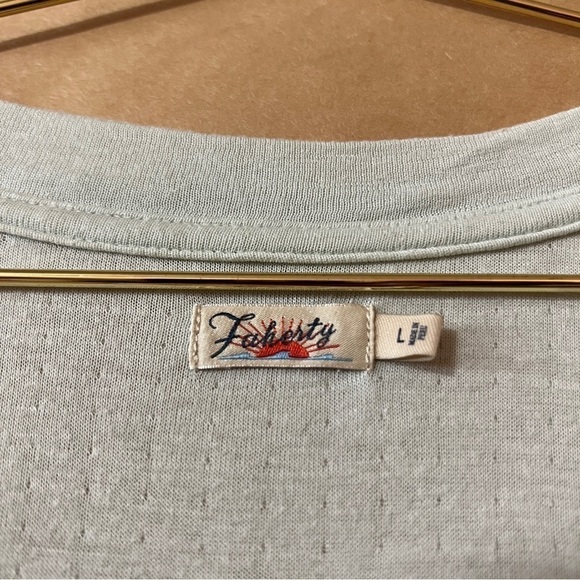 Faherty | Cloud Henley T-shirt Button Front Popover Top Pima Cotton Size L - Picture 3 of 13